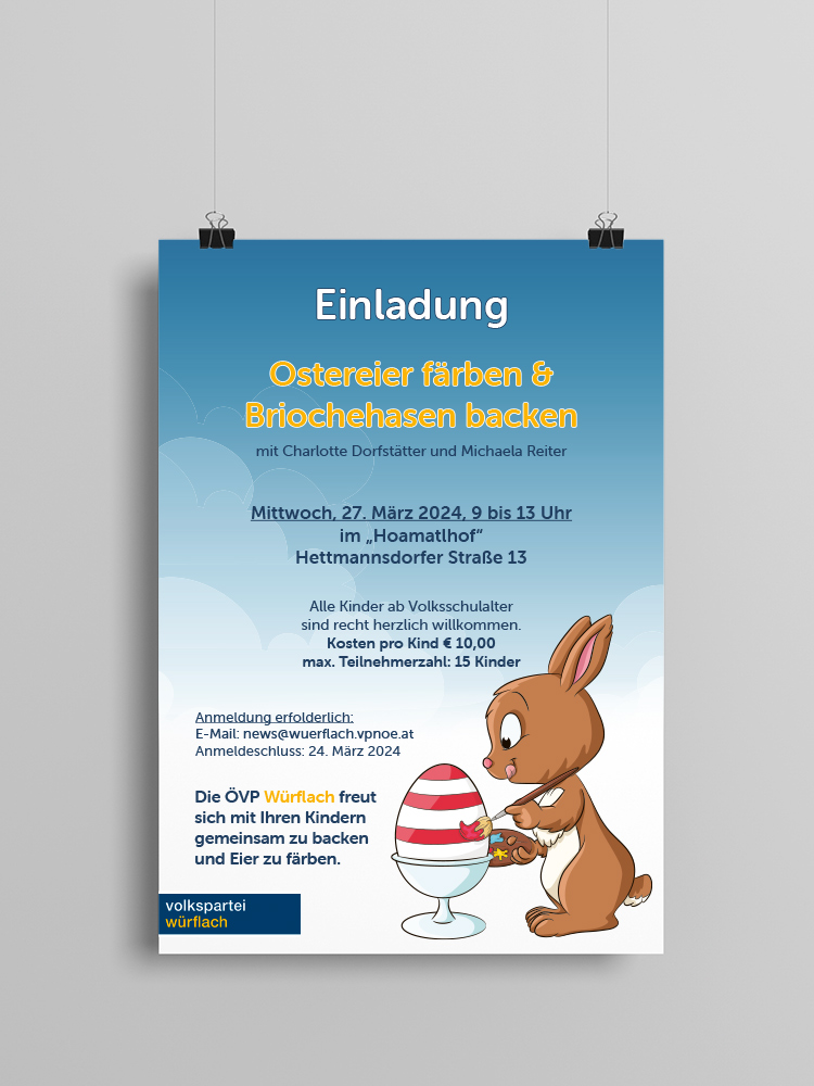 Flyer für Volkspartei Würflach gestaltet von Heck Medien Design