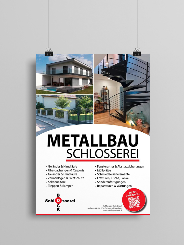 Printmedien Design: Metallbau Schlosserei - Schlosserei Bock