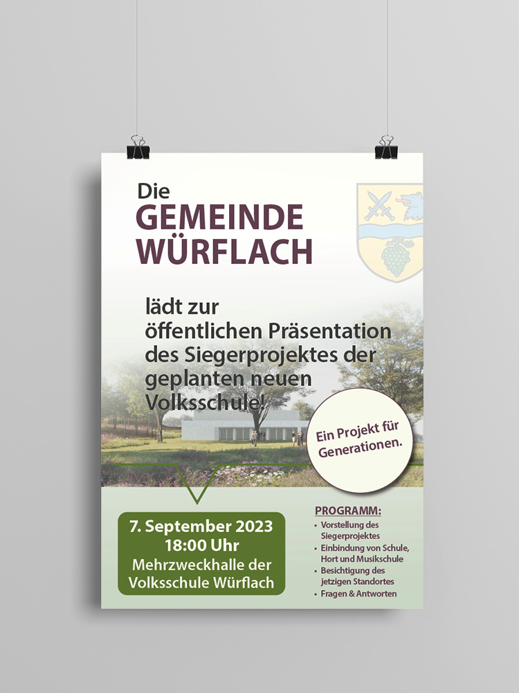 Flyer Gemeinde Würflach Schulprojekt
