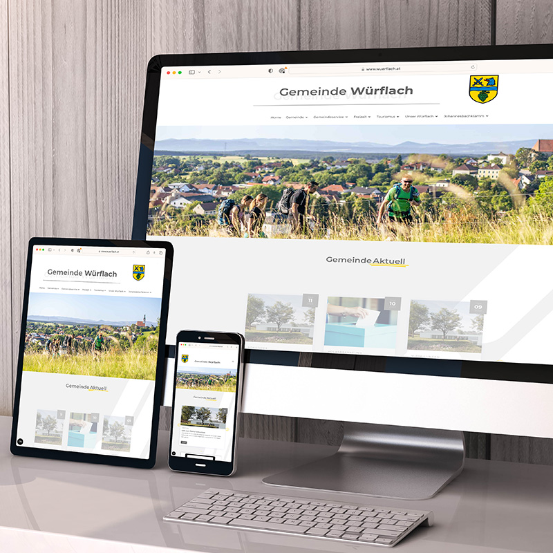 Webdesign von Heck Medien Design für die Gemeinde Würflach