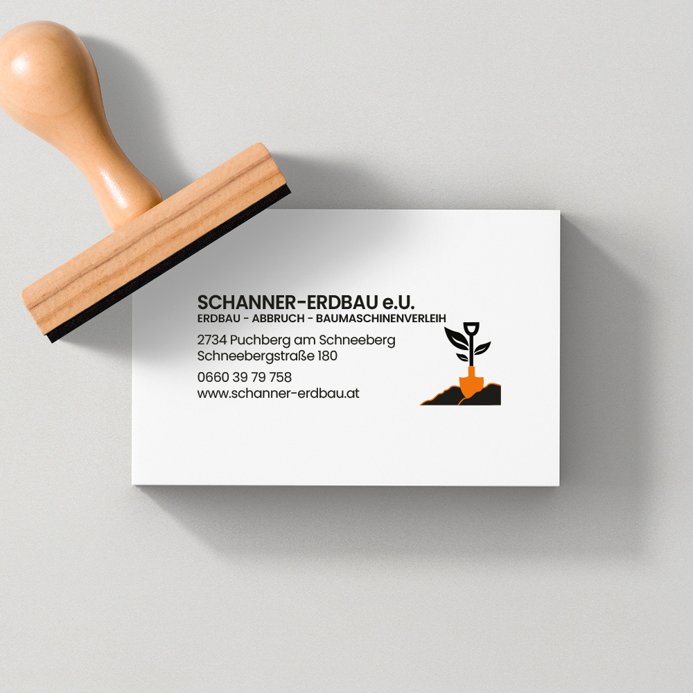 Stempel-Design für Erdbau Schanner
